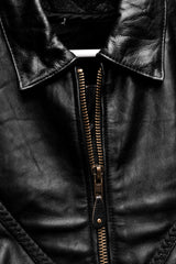 1980's Euro Vintage Leather Motorcycle Biker Jacket 歐洲古著直拉鍊騎士皮衣夾克 側邊綁帶