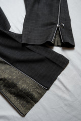 (L) Ban Restructure Zipper Suit Pants wide-leg zipper suit pants