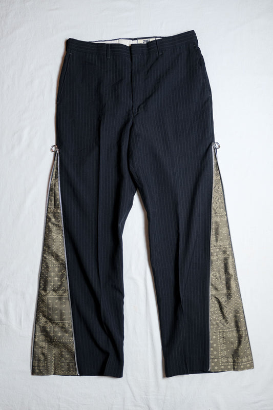 (M) バンリストラクチャジッパースーツパンツ