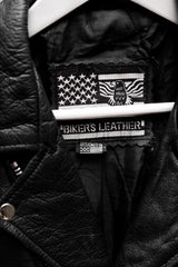 1990's~00's Bike’s Leather Vintage Leather Biker Jacket 古著騎士皮衣夾克 側邊綁帶