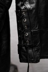 1990's~00's Bike’s Leather Vintage Leather Biker Jacket 古著騎士皮衣夾克 側邊綁帶