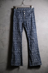 Paisley Jacquard Denim Flared Jeans 古著圖騰緹花丹寧喇叭褲
