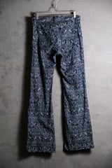 Paisley Jacquard Denim Flared Jeans 古著圖騰緹花丹寧喇叭褲