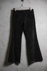 日本のヴィンテージ ブラック ベルベット フレア パンツ