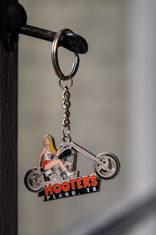 HOOTERS PLANO. TX Biker Key Ring 美式復古機車鑰匙圈