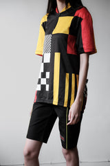 Vintage Bike o Bello 1/4 Zip checkerboard Cycling jersey