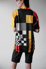 Vintage Bike o Bello 1/4 Zip checkerboard Cycling jersey