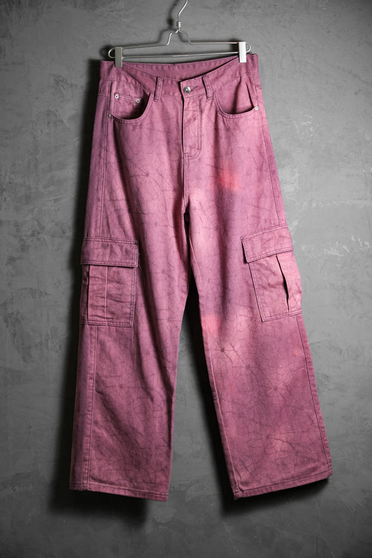 リメイクタイダイ スパイダーウェブプリントカーゴパンツ