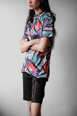 ヴィンテージ ヘルベティア 1/4ジップ 幾何学模様 サイクリングジャージ