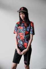 Vintage rogelli 1/4 Zip abstract Patterns Cycling Jersey