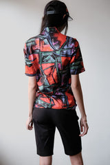 Vintage rogelli 1/4 Zip abstract Patterns Cycling Jersey