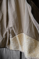 1980's "CHEVIGNON" Shearling Leather Shawl Collar Coat French vintage sheep fur loofah collar coat