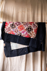 Vintage handmade Indigo textile QUILT.Antique Quilts 復古手工刺繡藍染 古布 可當 桌布 掛布 拍照背景