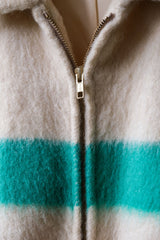 1960's ”Hudson's Bay Point Blanket” Vintage Striped Wool Coat Jacket 1960s Vintage Striped Wool Coat