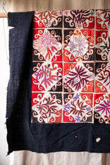 Vintage handmade Indigo textile QUILT.Antique Quilts 復古手工刺繡藍染 古布 可當 桌布 掛布 拍照背景