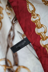 Vintage Baroque Print Silk Scarf Baroque Print Silk Scarf Red, White and Gold