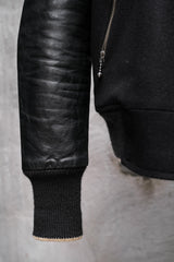 Thurs Wool Leather Sleeve D-Pocket Jacket 台灣設計師品牌 羊毛拼接皮袖夾克