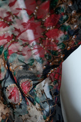 ヴィンテージの宝石プリントシルクスカーフ