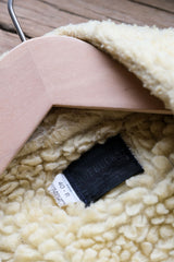 1970s Sears ROEBUCK Sherpa Lined Denim Chore Jacket 70s vintage lambswool lining denim work jacket