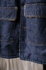 1970s Sears ROEBUCK Sherpa Lined Denim Chore Jacket 70s vintage lambswool lining denim work jacket