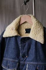 1970s Sears ROEBUCK Sherpa Lined Denim Chore Jacket 70s vintage lambswool lining denim work jacket