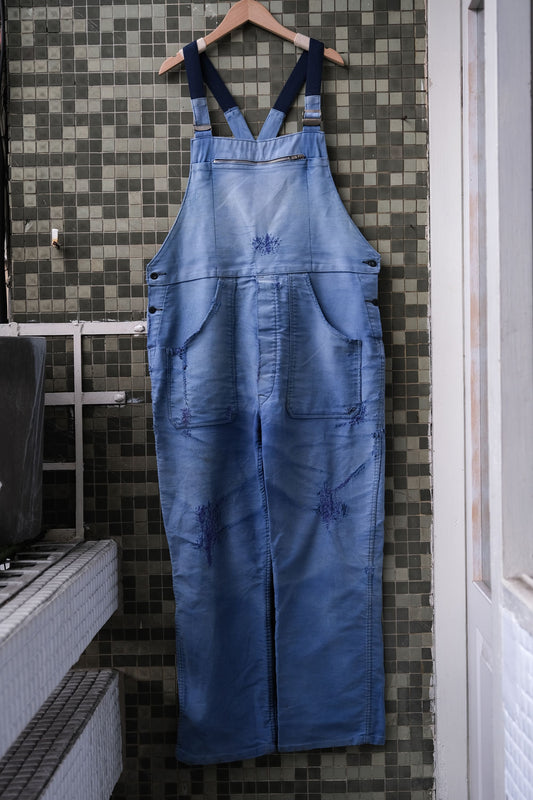 1950s-60s "Beau-Fort" French Indigo Moleskin Dungarees Overalls