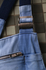 1950~60’s “Beau-Fort” French Indigo Moleskin Dungarees Overalls 古著法國工裝藍染鼴鼠皮吊帶褲 Boro縫補