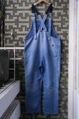 1950~60’s “Beau-Fort” French Indigo Moleskin Dungarees Overalls 古著法國工裝藍染鼴鼠皮吊帶褲 Boro縫補
