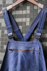 1940's "Le Mont St Michel" French Indigo Moleskin Overalls Vintage French workwear blue-dyed moleskin patch overalls