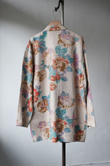 ”Liz Claiborne” Vintage Linen Cotton Floral Print Blazer Jacket 復古棉麻花卉休閒西裝外套