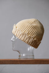 Palm Angels PXP Fisherman Beanie - Sand White Italian street brand fisherman's hat sand color