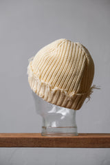 Palm Angels PXP Fisherman Beanie - Sand White Italian street brand fisherman's hat sand color