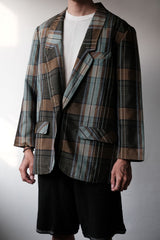 ”YESSICA by C&A” Vintage Plaid Blazer Jacket 復古格紋單釦休閒西裝外套