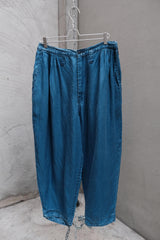PORTER CLASSIC indigo linen wide bebop pants 藍染亞麻寬版氣球褲