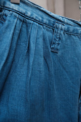 PORTER CLASSIC indigo linen wide bebop pants 藍染亞麻寬版氣球褲