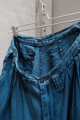 PORTER CLASSIC indigo linen wide bebop pants 藍染亞麻寬版氣球褲