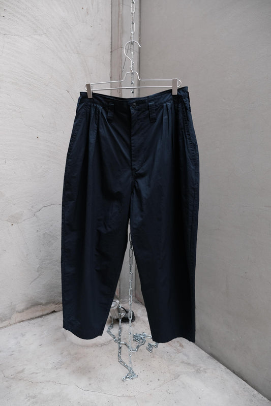 PORTER CLASSIC POPLIN DUKE ELLINGTON PANTS - NAVY 尼龍混紡寬版氣球褲