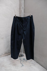 PORTER CLASSIC POPLIN DUKE ELLINGTON PANTS - NAVY 尼龍混紡寬版氣球褲