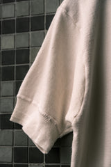 French Vintage "Bonuf" Basic Cotton Jersey Undershirt French Vintage Cotton Brushed Short Sleeve Undershirt Ivory