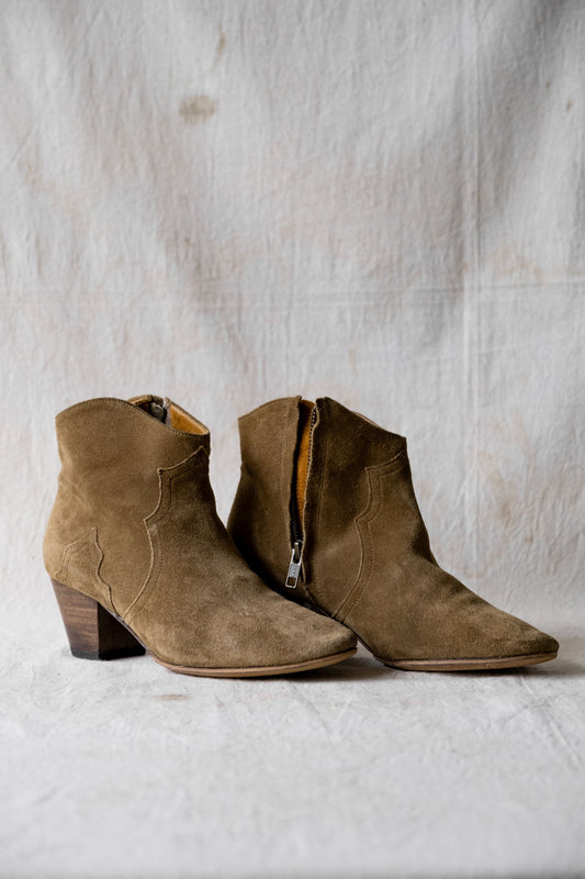 ISABEL MARANT Dicker Suede Ankle Boots 法國時裝品牌 麂皮拉鍊踝靴 法國製