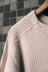 Sweden Army Vintage Rib Knit Undershirt Swedish military ribbed knit long-sleeved underwear off-white