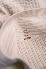 Sweden Army Vintage Rib Knit Undershirt Swedish military ribbed knit long-sleeved underwear off-white