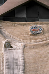 British Vintage "STELLA" Henley Undershirt British Vintage Knitted Henley Collar Long Sleeve Undershirt Wheat