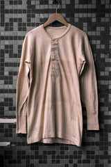 Balbriggan Vintage Cotton Henley Undershirt Irish-made vintage knitted long-sleeved underwear in brown