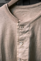 Balbriggan Vintage Cotton Henley Undershirt Irish-made vintage knitted long-sleeved underwear in brown