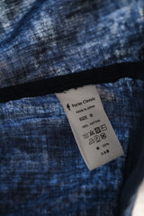 Porter Classic - SUVIN GOLD GAUZE STAND COLLAR LONG SMOCK SHIRT - NAVY (Product at Anemone Studio)