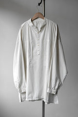 ポータークラシック - スタンドカラーロングスモックシャツウォッチチェーンアイテム - ホワイト