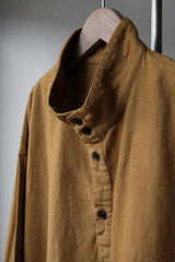 CONFECT nest Robe リネン起毛スモックシャツ 日本のデザイナーブランド リネン起毛スタンドカラーブラウス