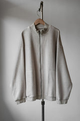 CONFECT ネストローブ 起毛ブラッシュコットンリネン ジップトップス 日本のデザイナーブランド フリース ダブルジッパー スタンドカラージャケット