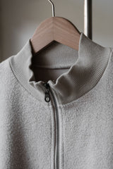 CONFECT ネストローブ 起毛ブラッシュコットンリネン ジップトップス 日本のデザイナーブランド フリース ダブルジッパー スタンドカラージャケット